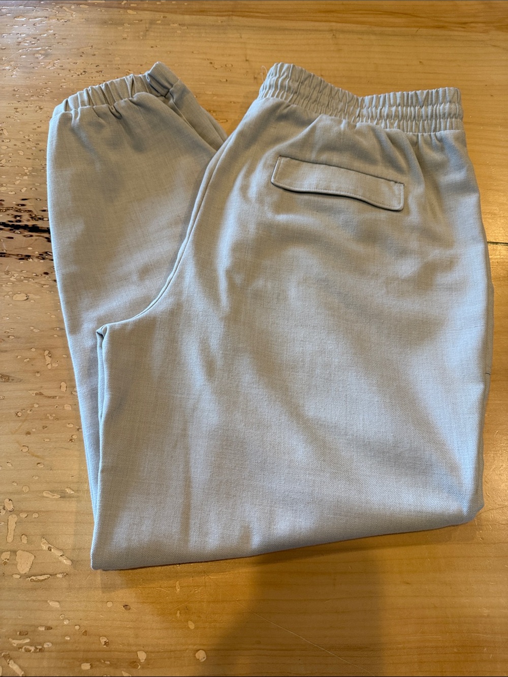 Women’s Cream Elastic-Waist Casual Pants